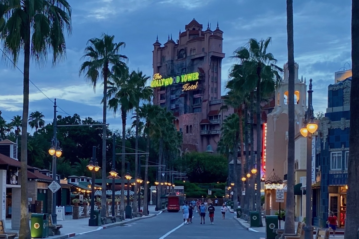 Disneys Hollywood Studios Tower of Terror Dusk