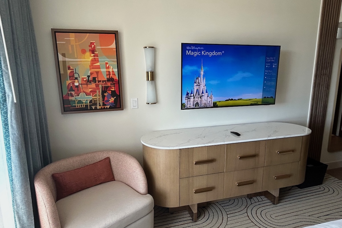 Master bedroom credenza and TV