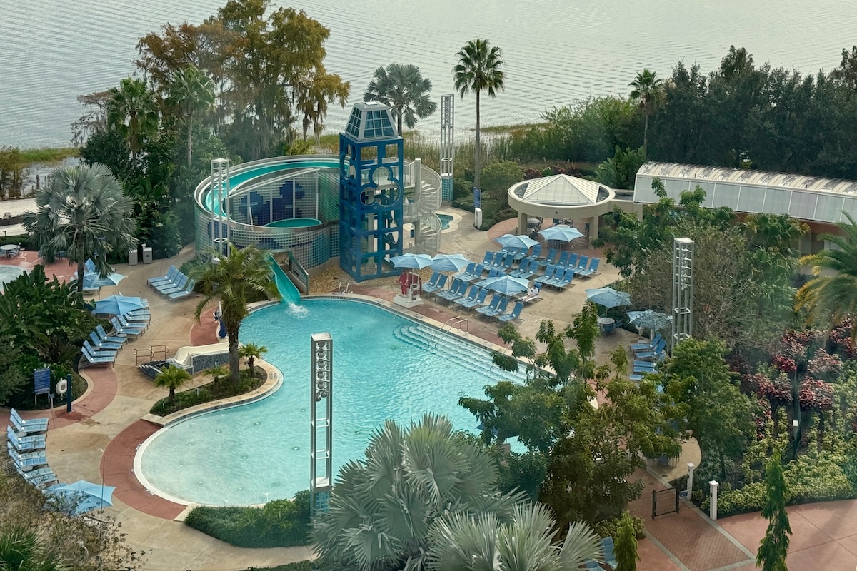 Disneys Bay Lake Tower Exterior Bay Cove Pool Overhead