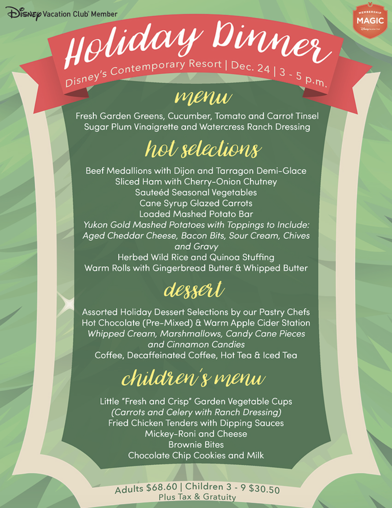 Christmas Eve Menu 2016