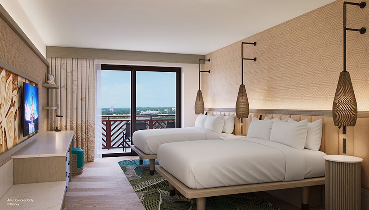 Island Tower Disneys Polynesian Villas Concept 2BR Guest Bedroom 2024 June