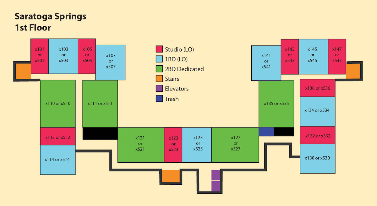 Disney's Saratoga Springs Resort & Spa Floorplan - Floor 1