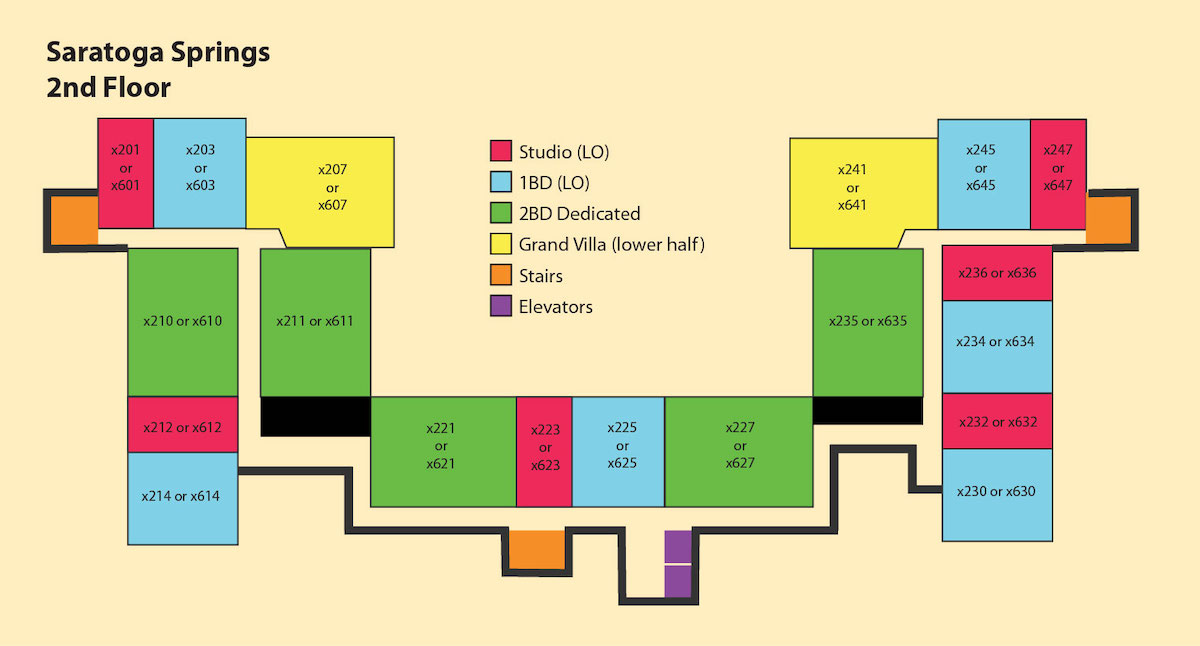 Disney's Saratoga Springs Resort & Spa Floorplan - Floor 2