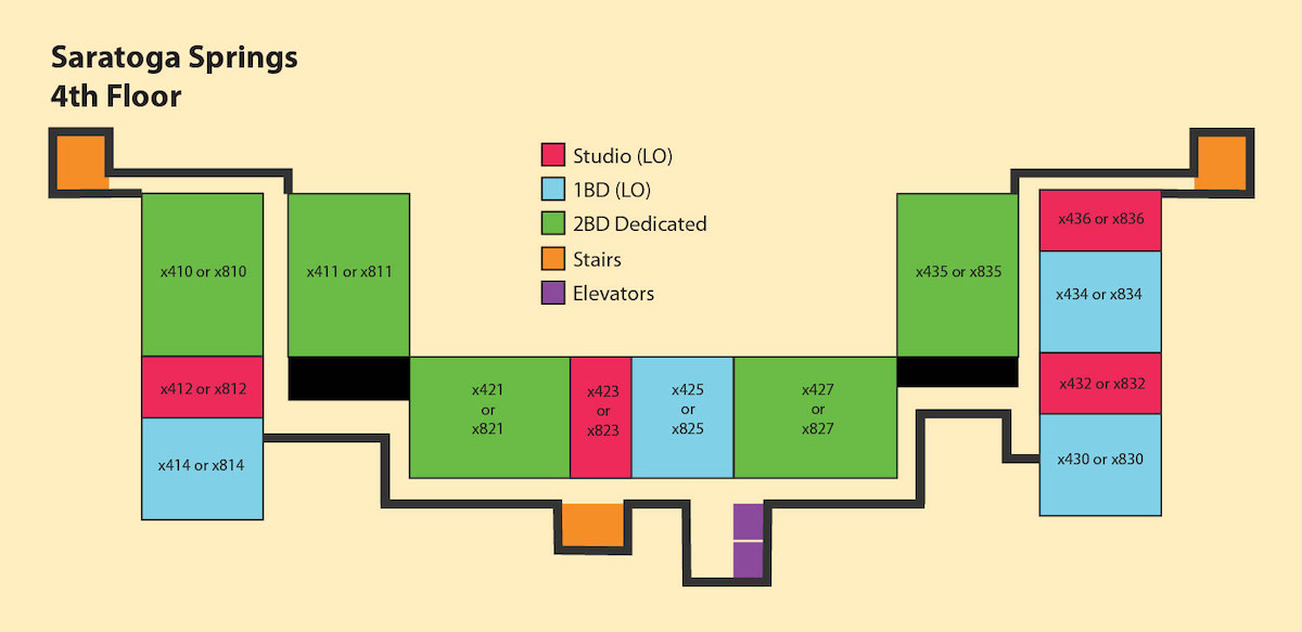 Disney's Saratoga Springs Resort & Spa Floorplan - Floor 4