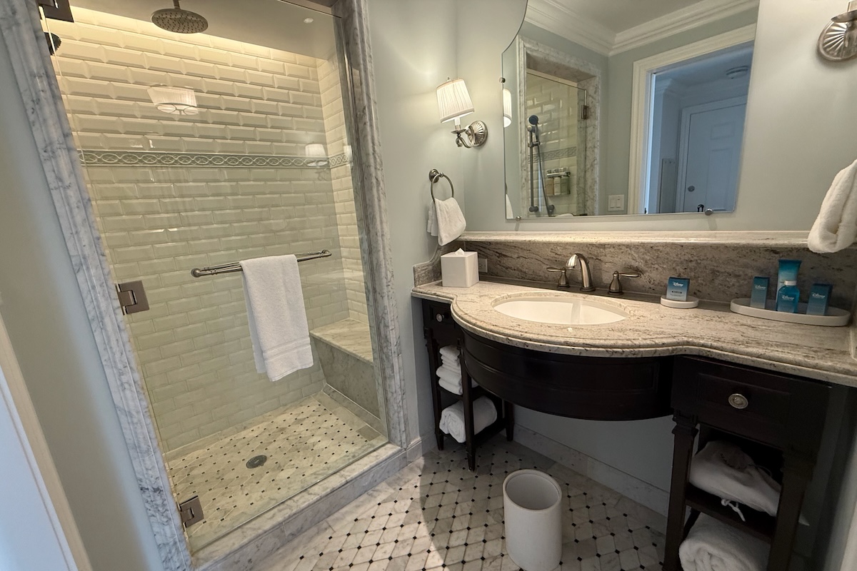 Studio vanity and shower